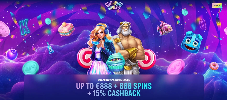 Sugarino Casino – Op til 1500 € + 777 free spins + 15% cashback